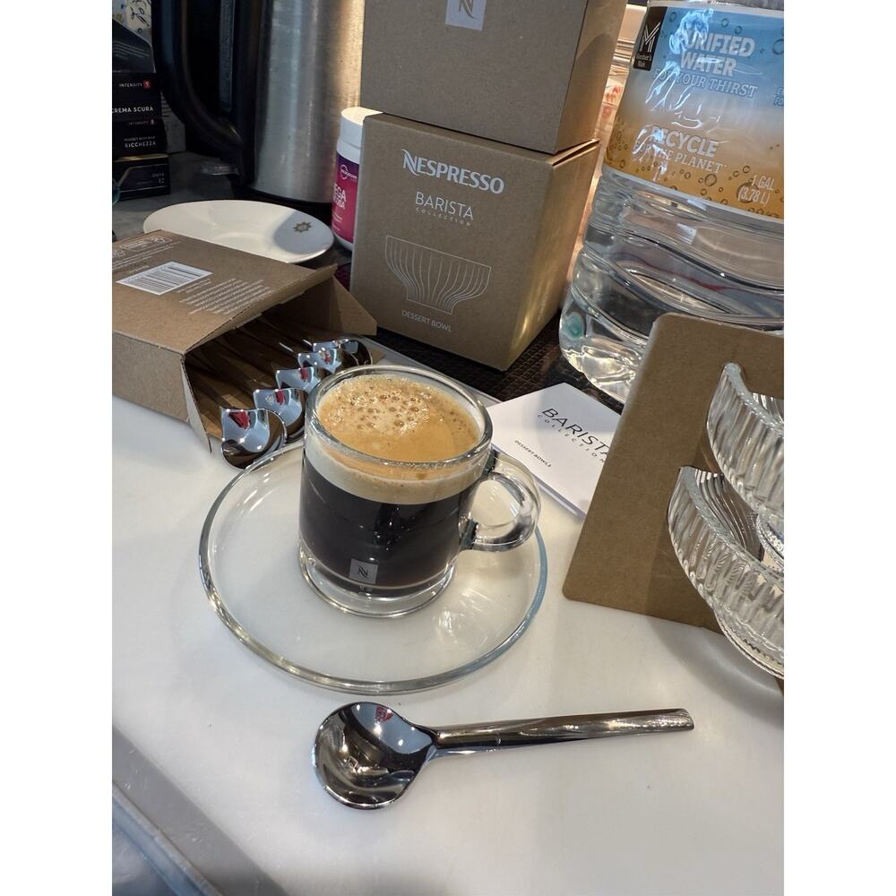 Nespresso Espresso cup and saucer Glass NEW Small